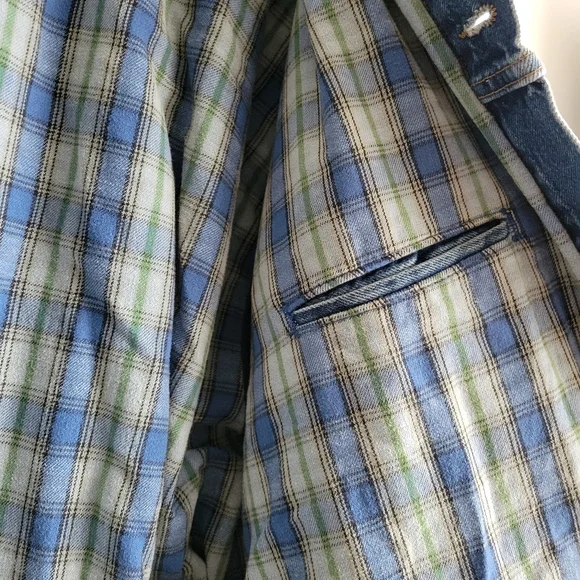 LEVIS Vintage Denim Jacket with Plaid Lining - Picture 5 of 12